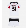Koszulka piłkarska AC Milan Strahinja Pavlovic #31 Strój wyjazdowy dla dzieci 2025-26 tanio Krótki Rękaw (+ Krótkie spodenki)
